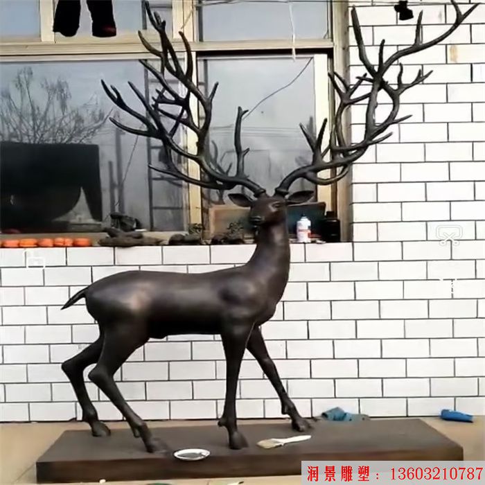 铸铜小鹿雕塑 草坪摆件鹿雕塑 (1)