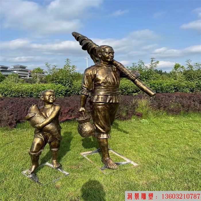 渔文化人物铜雕 加工定制